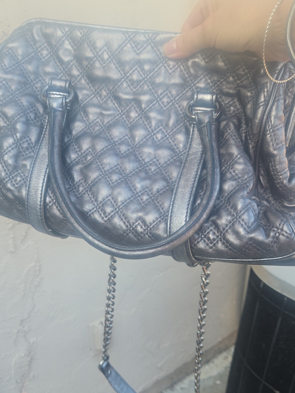 Authentic Dolce &Gabana Metallic Quilted Satchel